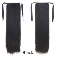 Load image into Gallery viewer, Long Straight Synthetic Hairpiece Ponytail Hair Natural Wrap Around Ponytail Chip in Hair Extensions Pony Tail Wig Synthetic Long Pony Tail Natural Black Comb In Ponytail Hair Pieces For Women