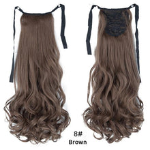Load image into Gallery viewer, Long Straight Synthetic Hairpiece Ponytail Hair Natural Wrap Around Ponytail Chip in Hair Extensions Pony Tail Wig Synthetic Long Pony Tail Natural Black Comb In Ponytail Hair Pieces For Women