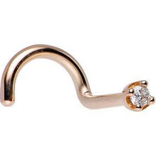 Load image into Gallery viewer, 14K Rose Gold 1.5mm Genuine Diamond Nose Ring