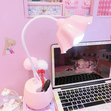 Load image into Gallery viewer, Lovely 3 Levels Dimmer Reading Table Lamp Pen Case Base Student LED Desk Lamp Girls Charge Bedside Lamp for Bedroom Studyroom Cute Study Lamps for Bedroom Décor