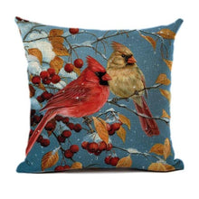 Load image into Gallery viewer, Lovely Bird Polyester Cotton Cushion Cover Bird On The Tree Accent Decorative Throw Pillow Case Hand Painted Cushion Cover Cute Bird Pillow Shells Flower Pattern Pillow Covers Decorative For Sofa Bed Living Room Luxury New Stylish Pillows 45x45cm