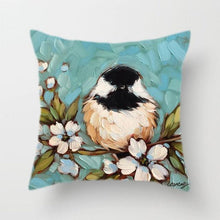 Load image into Gallery viewer, Lovely Bird Polyester Cotton Cushion Cover Bird On The Tree Accent Decorative Throw Pillow Case Hand Painted Cushion Cover Cute Bird Pillow Shells Flower Pattern Pillow Covers Decorative For Sofa Bed Living Room Luxury New Stylish Pillows 45x45cm