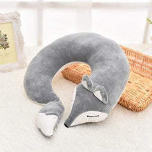 Load image into Gallery viewer, Lovely Fox Travel Pillow Animal Cotton U Shape Travel Car Train Plane Home Nap Pillow Health Care Gift Neck Pillow Travel Pillows Cartoon Planes Fox Animal U-Shaped Neck Pillow Plush Fur Warm Comfortable Luggage Pillow for Airplanes Car Train