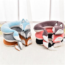 Load image into Gallery viewer, Lovely Fox Travel Pillow Animal Cotton U Shape Travel Car Train Plane Home Nap Pillow Health Care Gift Neck Pillow Travel Pillows Cartoon Planes Fox Animal U-Shaped Neck Pillow Plush Fur Warm Comfortable Luggage Pillow for Airplanes Car Train