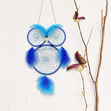 Load image into Gallery viewer, Lovely Owl Dream Catcher Wall Hanging Ornament Large Handmade Perfect Gift Design Dreamcatcher Decoration For Kids' Bedroom Dorm Nursery Chic Ornament Craft Eyes Can Be Glowed In Darkness