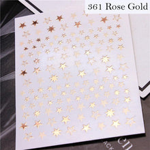 Load image into Gallery viewer, Lovely Stars Geometry 3D Nails Art Sticker Gold Silver Rose gold Ornaments self-Adhesive Sliders Manicure Accessories Decoration for Women Girls Art Stickers Decal Decoration Metallic Curve Strip Line Nail