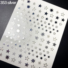 Load image into Gallery viewer, Lovely Stars Geometry 3D Nails Art Sticker Gold Silver Rose gold Ornaments self-Adhesive Sliders Manicure Accessories Decoration for Women Girls Art Stickers Decal Decoration Metallic Curve Strip Line Nail
