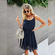 Load image into Gallery viewer, Lovinchic Women's Spaghetti Strap Tied Waist Floral Mini Dress Summer Casual Flowy Dress