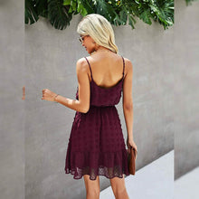 Load image into Gallery viewer, Lovinchic Women's Spaghetti Strap Tied Waist Floral Mini Dress Summer Casual Flowy Dress