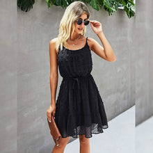 Load image into Gallery viewer, Lovinchic Women's Spaghetti Strap Tied Waist Floral Mini Dress Summer Casual Flowy Dress