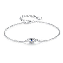 Load image into Gallery viewer, Lucky Eye Bracelet Sterling Silver Bracelets For Women Luxury Adjustable Eye Shaped Bracelet Cubic Zirconia Elegant Pendant Necklace Dainty Jewelry