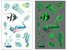 Load image into Gallery viewer, Luminous Tattoo Stickers Temporary Animal Tattoos Glow Paste on Face Arm Leg Fluorescent Waterproof Fake Tattoo For Kids Girls