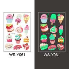 Load image into Gallery viewer, Luminous Tattoo Stickers Temporary Animal Tattoos Glow Paste on Face Arm Leg Fluorescent Waterproof Fake Tattoo For Kids Girls