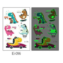 Load image into Gallery viewer, Luminous Tattoo Stickers Temporary Animal Tattoos Glow Paste on Face Arm Leg Fluorescent Waterproof Fake Tattoo For Kids Girls