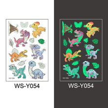 Load image into Gallery viewer, Luminous Tattoo Stickers Temporary Animal Tattoos Glow Paste on Face Arm Leg Fluorescent Waterproof Fake Tattoo For Kids Girls