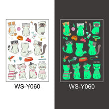 Load image into Gallery viewer, Luminous Tattoo Stickers Temporary Animal Tattoos Glow Paste on Face Arm Leg Fluorescent Waterproof Fake Tattoo For Kids Girls