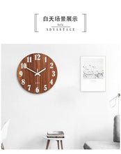 Load image into Gallery viewer, Luminous Wall Clock Silent Non-Ticking Quartz Wall Clocks Large Luminous Function Numbers and Hands Battery Operated Decorative Wall Clock for Office 12 Inch Wooden Silent Non-Ticking Kitchen Wall Clocks With Night Lights For Indoor/Outdoor Living Room