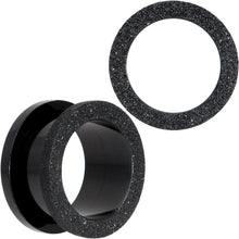 Load image into Gallery viewer, Black PVD Sandblasted Screw Fit Tunnel Plug Set 5mm to 16mm