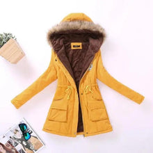 Load image into Gallery viewer, Luxurious Autumn Winter Women Cotton Jacket Padded Casual Slim Coat Emboridery Hooded Size 3XL Wadded Overcoat