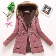 Load image into Gallery viewer, Luxurious Autumn Winter Women Cotton Jacket Padded Casual Slim Coat Emboridery Hooded Size 3XL Wadded Overcoat
