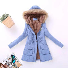 Load image into Gallery viewer, Luxurious Autumn Winter Women Cotton Jacket Padded Casual Slim Coat Emboridery Hooded Size 3XL Wadded Overcoat