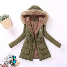 Load image into Gallery viewer, Luxurious Autumn Winter Women Cotton Jacket Padded Casual Slim Coat Emboridery Hooded Size 3XL Wadded Overcoat