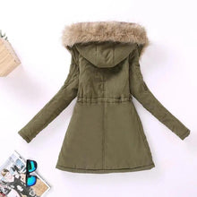 Load image into Gallery viewer, Luxurious Autumn Winter Women Cotton Jacket Padded Casual Slim Coat Emboridery Hooded Size 3XL Wadded Overcoat