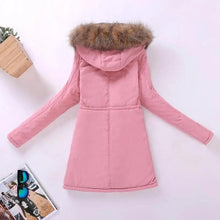 Load image into Gallery viewer, Luxurious Autumn Winter Women Cotton Jacket Padded Casual Slim Coat Emboridery Hooded Size 3XL Wadded Overcoat