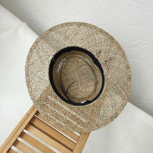 Load image into Gallery viewer, Luxurious New Handmade Straw Beach Hat For Women Summer Hat Luxury Cap Fashion Straw Hat Flat Sun Protection Hats Beautiful Unique Design 55-60cm