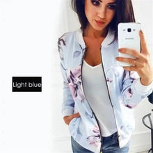 Load image into Gallery viewer, Luxurious Women Floral Jackets Spring Summer Long Sleeve Zipper Print Bomber Jacket Casual Pocket Slim Female Fashion Outwears Plus Size