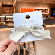 Load image into Gallery viewer, Luxury Big Elegant White Pearl Hair Ties Beads Girls Scrunchies Rubber Bands Ponytail Holders Hair Accessories Elastic Hair Band Ponytail Holder Accessories for Women