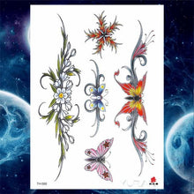 Load image into Gallery viewer, Luxury Big Tattoo Stickers Butterfly Body Arm Leg Tattoos Temporary Black Flower Rose Tattoos For Women's Adults