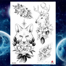 Load image into Gallery viewer, Luxury Big Tattoo Stickers Butterfly Body Arm Leg Tattoos Temporary Black Flower Rose Tattoos For Women's Adults