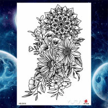 Load image into Gallery viewer, Luxury Big Tattoo Stickers Butterfly Body Arm Leg Tattoos Temporary Black Flower Rose Tattoos For Women's Adults