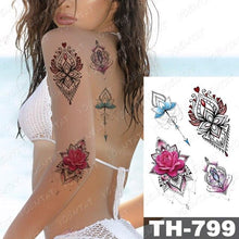 Load image into Gallery viewer, Luxury Big Waterproof Temporary Sticker Tattoo Large Flowers And Animals Body Tattos For Womens