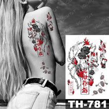 Load image into Gallery viewer, Luxury Big Waterproof Temporary Sticker Tattoo Large Flowers And Animals Body Tattos For Womens