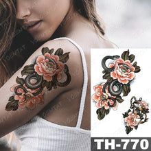 Load image into Gallery viewer, Luxury Big Waterproof Temporary Sticker Tattoo Large Flowers And Animals Body Tattos For Womens