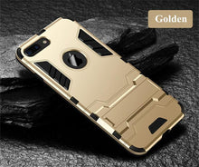 Load image into Gallery viewer, Luxury Black Cool Armor Case For iPhone 8 7 6 6S Plus 5 5s Shockproof Case For iPhone X XS MAX XR Stand Cover Case Heavy Duty Shockproof Armor Dual Layer Protection Back Case Cover