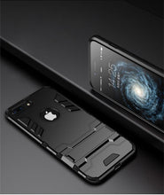 Load image into Gallery viewer, Luxury Black Cool Armor Case For iPhone 8 7 6 6S Plus 5 5s Shockproof Case For iPhone X XS MAX XR Stand Cover Case Heavy Duty Shockproof Armor Dual Layer Protection Back Case Cover
