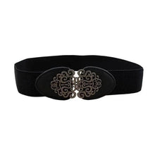 Load image into Gallery viewer, Luxury Black Elastic Women Belt Unique Belt Stretch Waistband Stylish Women Vintage Waist Belts