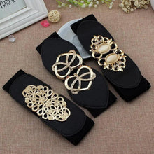 Load image into Gallery viewer, Luxury Black Elastic Women Belt Unique Belt Stretch Waistband Stylish Women Vintage Waist Belts