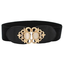 Load image into Gallery viewer, Luxury Black Elastic Women Belt Unique Belt Stretch Waistband Stylish Women Vintage Waist Belts