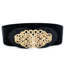 Load image into Gallery viewer, Luxury Black Elastic Women Belt Unique Belt Stretch Waistband Stylish Women Vintage Waist Belts