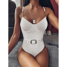 Load image into Gallery viewer, Luxury Black Female Swimsuit Vintage One Piece Ruffled Push Up Tummy Control Swimwear Halter One Piece Slimming Retro Swimsuit Women's Plus Size Push Up Bathing Suit Solid Red Swimwear Women Padded Bathing Suits