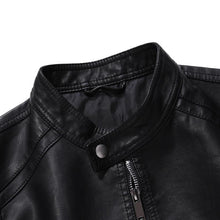 Load image into Gallery viewer, Luxury Black Men Faux Leather Jacket Elegant Motorcycle Men's Jackets Black Warm Business Male PU Leather Coats Men's Leathers Motorcycle Slim Fit Jacket