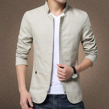 Load image into Gallery viewer, Luxury Black Mens Jacket Fashion Jacket Men Slim Fit Business Casual Male Jackets Warm Outdoor Men's Lightweight Cotton Jacket Elegant Slim Men Solid Color Clothing