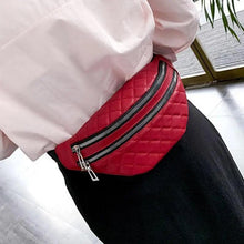 Load image into Gallery viewer, Luxury Black PU Leather Fashion Women Waist Bag Waterproof Fanny Pack Beautiful Design Fanny Pack Cool Travel Waist Bag