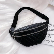 Load image into Gallery viewer, Luxury Black PU Leather Fashion Women Waist Bag Waterproof Fanny Pack Beautiful Design Fanny Pack Cool Travel Waist Bag