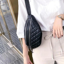 Load image into Gallery viewer, Luxury Black PU Leather Fashion Women Waist Bag Waterproof Fanny Pack Beautiful Design Fanny Pack Cool Travel Waist Bag