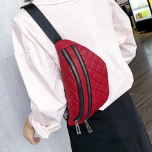 Load image into Gallery viewer, Luxury Black PU Leather Fashion Women Waist Bag Waterproof Fanny Pack Beautiful Design Fanny Pack Cool Travel Waist Bag